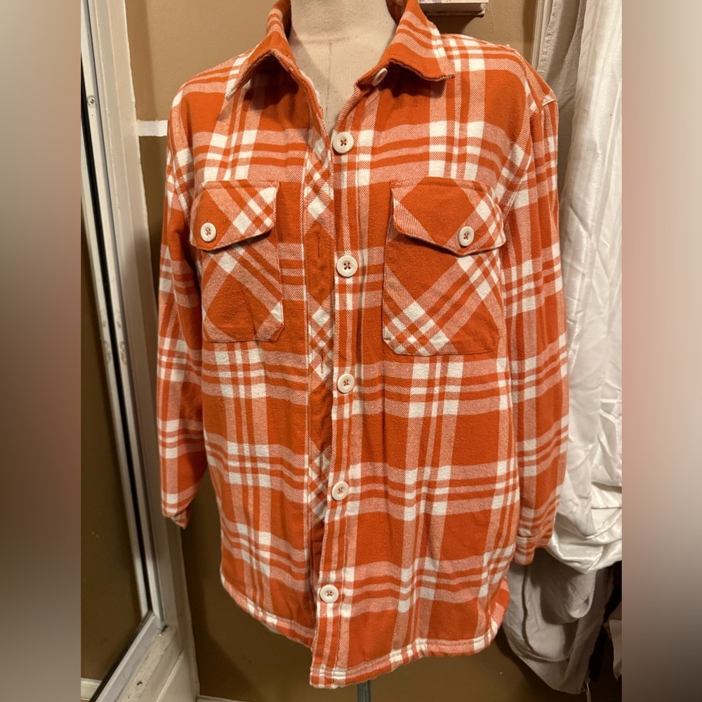 Orange Plaid Men's Sweater